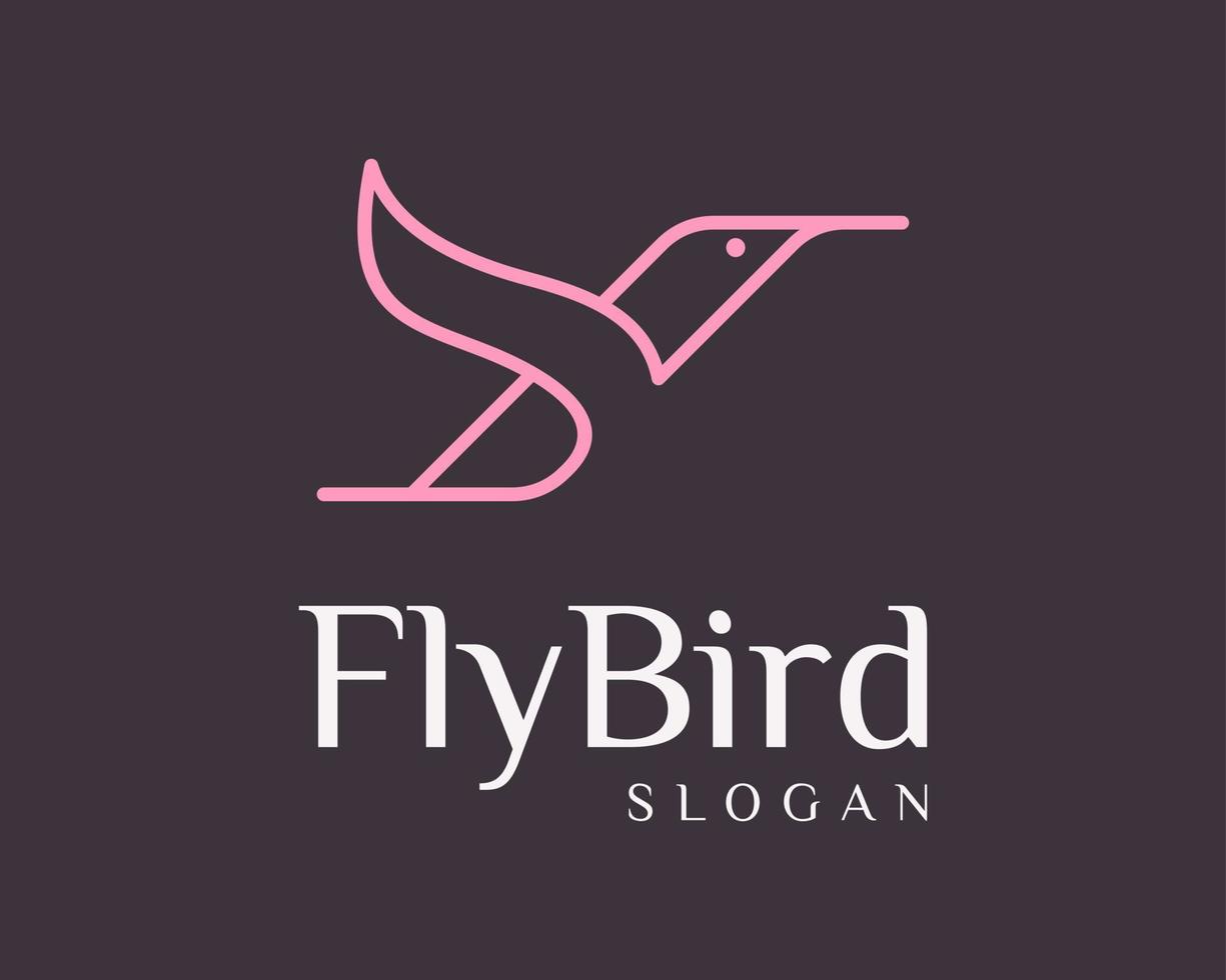 fliegen vogel flügel freiheit flug lineare linie kunst einfach minimalistisch abstrakt symbol vektor logo design