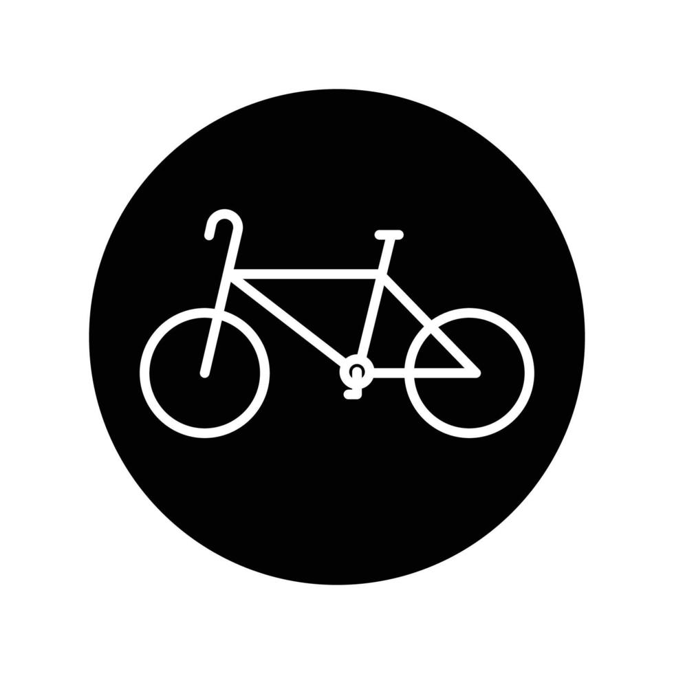 fahrrad in einer kreissymbolillustration. Glyphen-Symbolstil. Symbol für Fitness, Sport. einfaches Vektordesign editierbar vektor