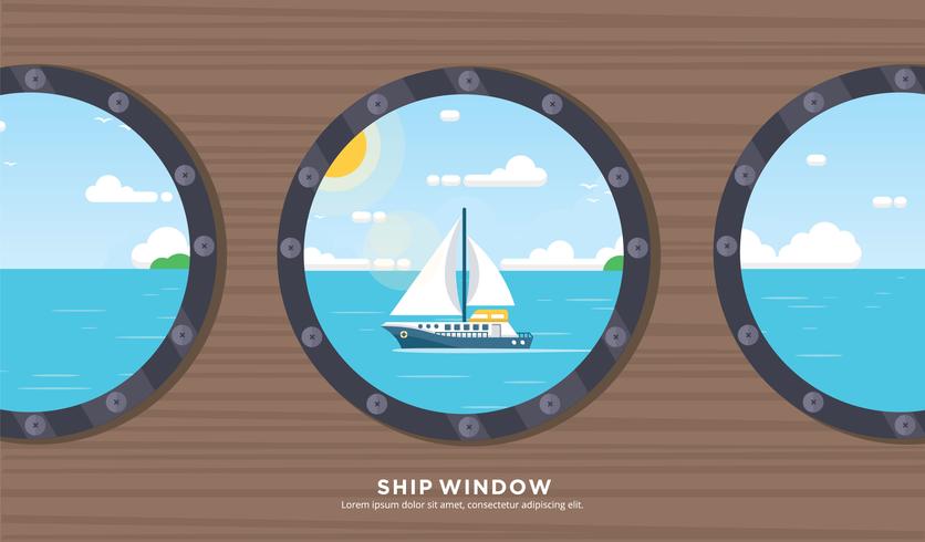 Free Ship Fenster Vektor