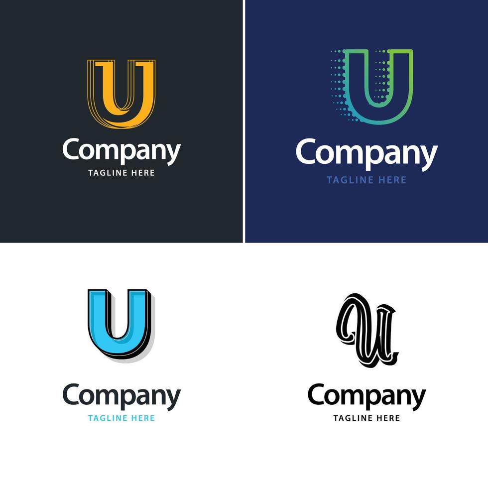 Buchstabe u großes Logo-Pack-Design kreatives modernes Logo-Design für Ihr Unternehmen vektor