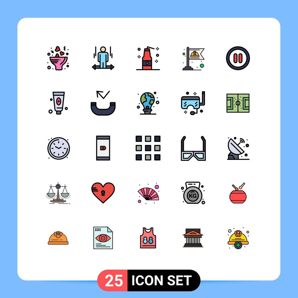 uppsättning av 25 modern ui ikoner symboler tecken för gränssnitt arbetskraft rätt flagga vapen redigerbar vektor design element