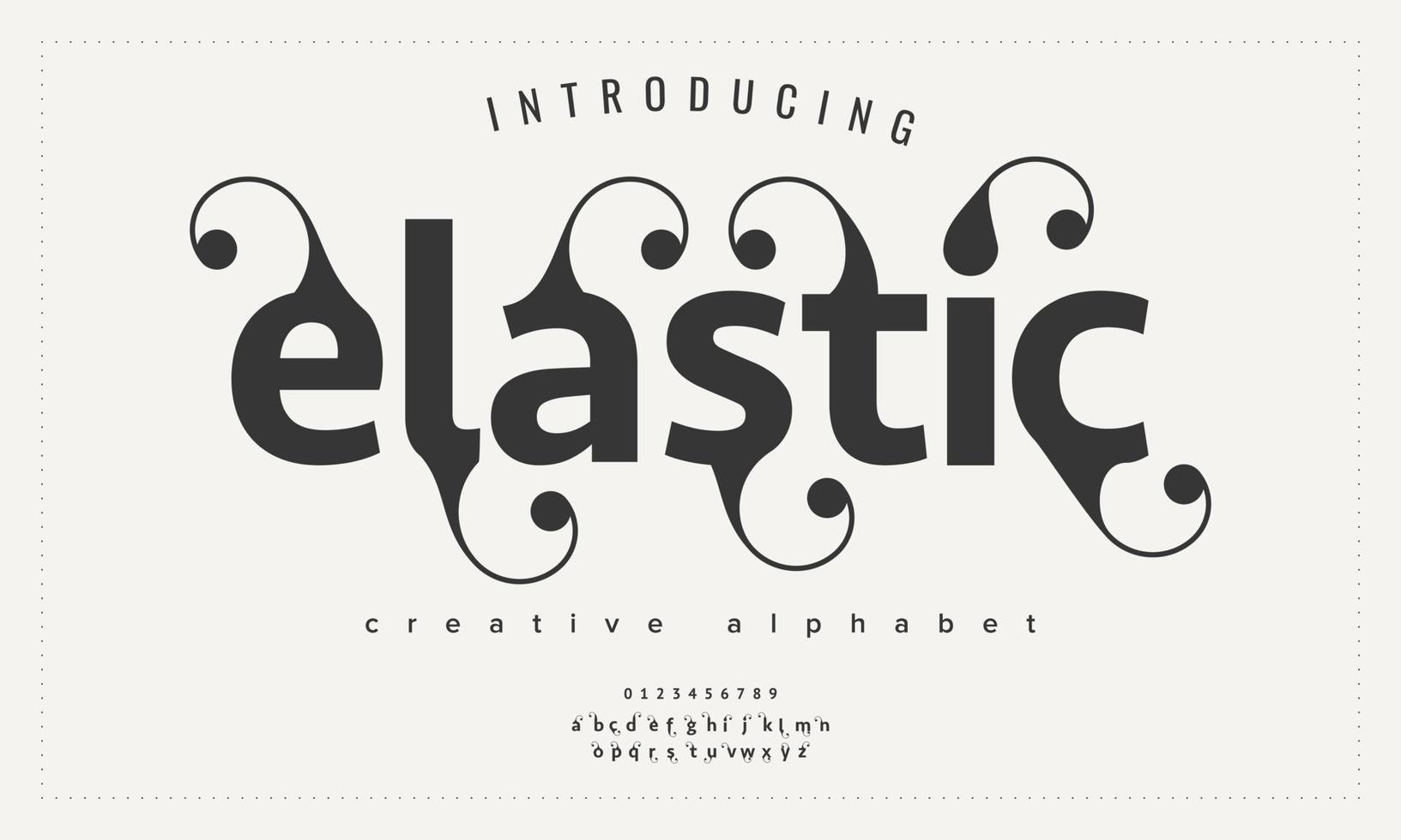 elegant typografi klassisk serif font dekorativ årgång retro. elastisk lyx elegant alfabet brev och tal. vektor
