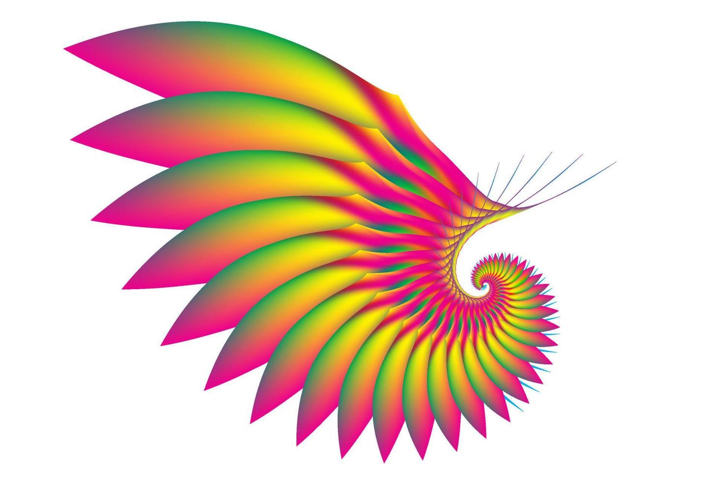 Illustration von Flügeln mit bunten Abstufungen mit einem abstrakten Konzept vektor