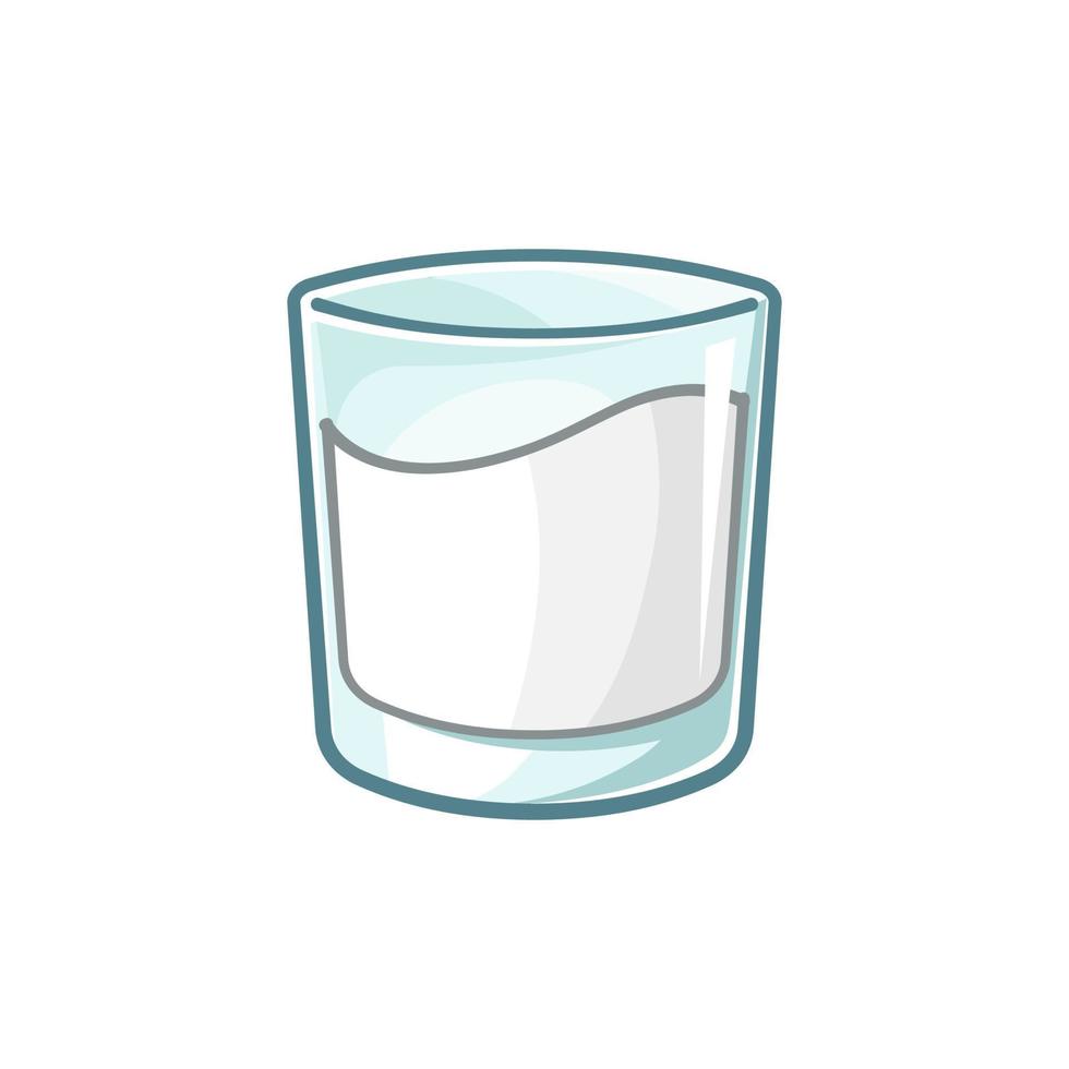 kleines Glas Vanille-Milch-Vektor-Illustration. vanillearoma trinken süßes einfaches flaches clipart-element. vektor