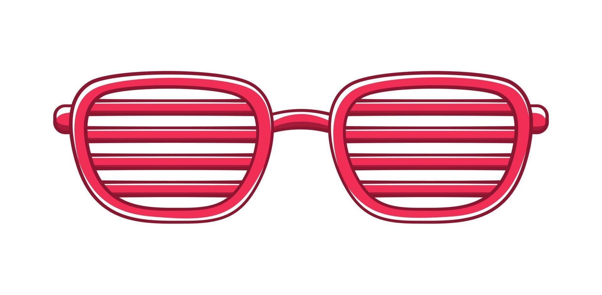 röd slutare glasögon nyanser solglasögon ClipArt. skraj fest glasögon tecknad serie vektor illustration.