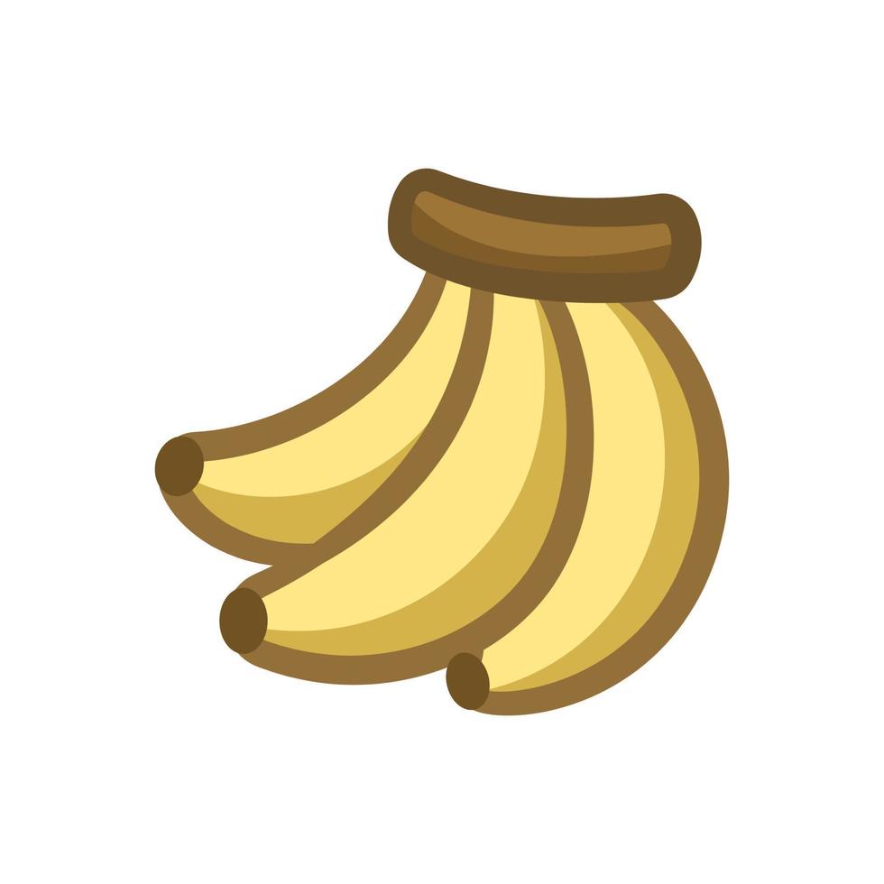 enkel söt gul banan ikon. frukt platt vektor illustration ClipArt design.