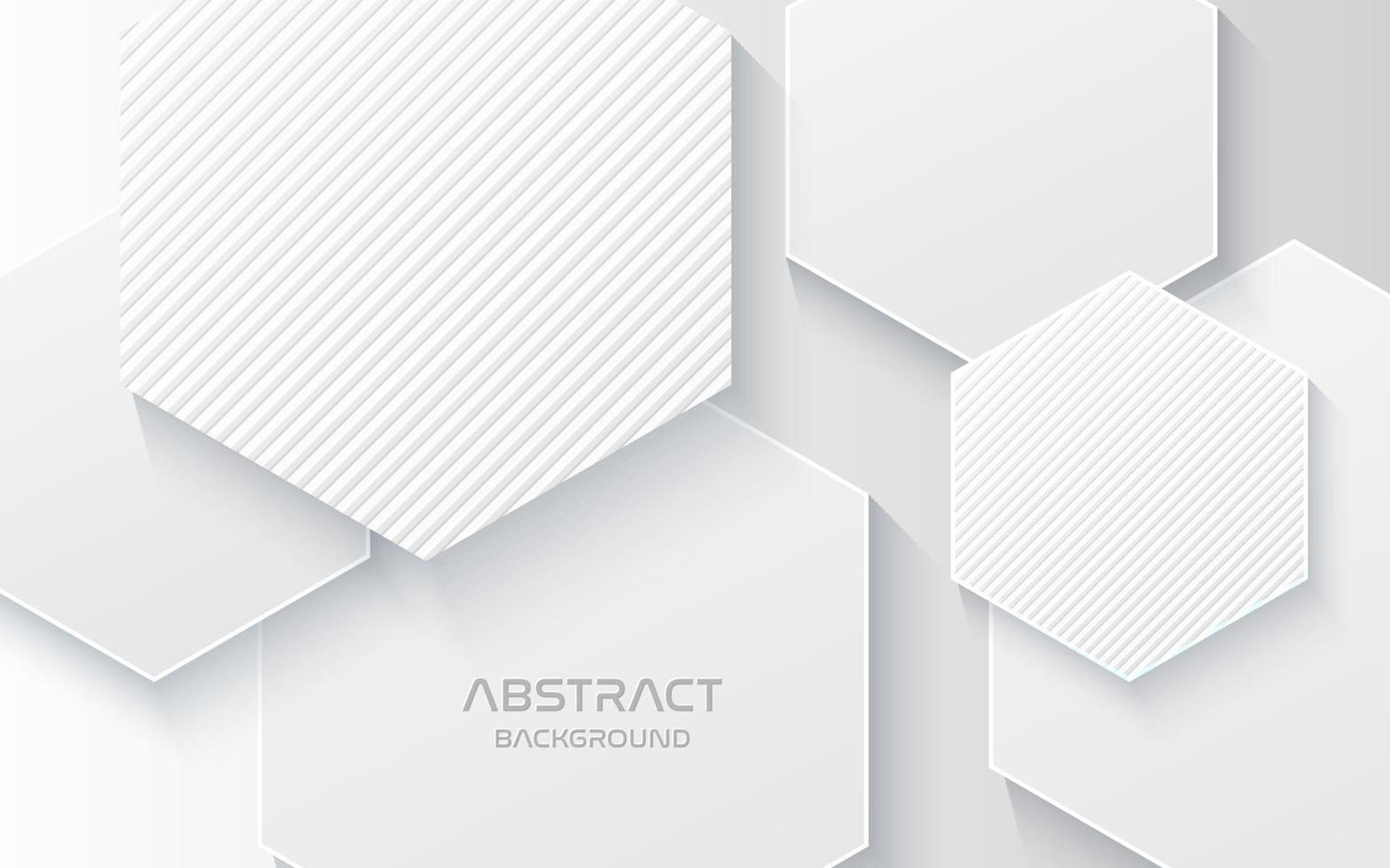 weißer Papierschnitt-Hintergrund. Vektor 3d. abstrakter geometrischer geschichteter hintergrund. papierformen, die mit sechsecken strukturiert sind. minimalistisches Coverdesign