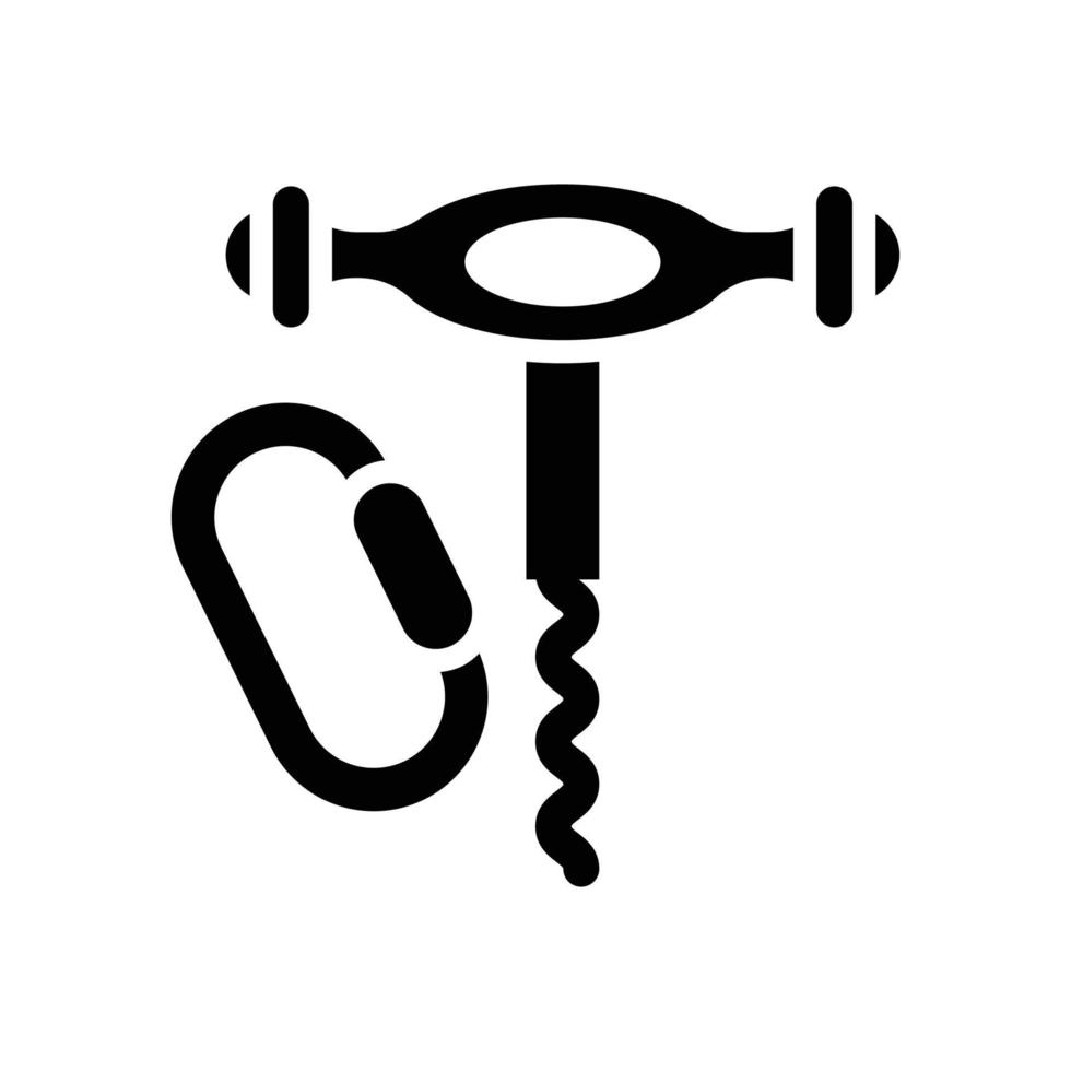 Korkenzieher-Vektor-Solid-Symbol mit Hintergrund-Stil-Illustration. Camping- und Outdoor-Symbol eps 10-Datei vektor