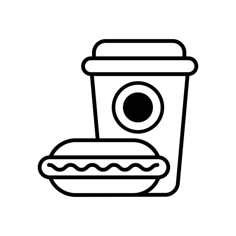 Hot-Dog-Vektor-Umriss-Symbol mit Hintergrund-Stil-Illustration. Camping- und Outdoor-Symbol eps 10-Datei vektor