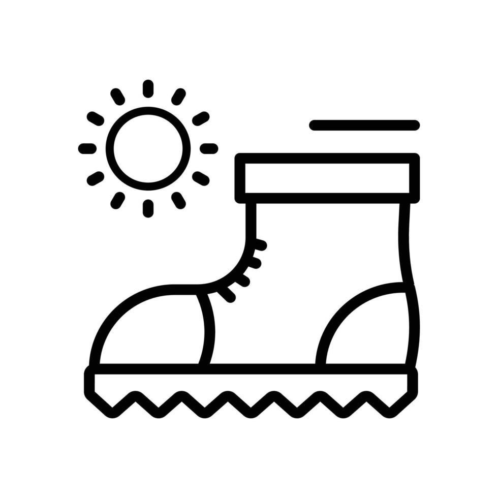 Wanderschuhe Vektorumrisssymbol mit Hintergrundstilillustration. Camping- und Outdoor-Symbol eps 10-Datei vektor