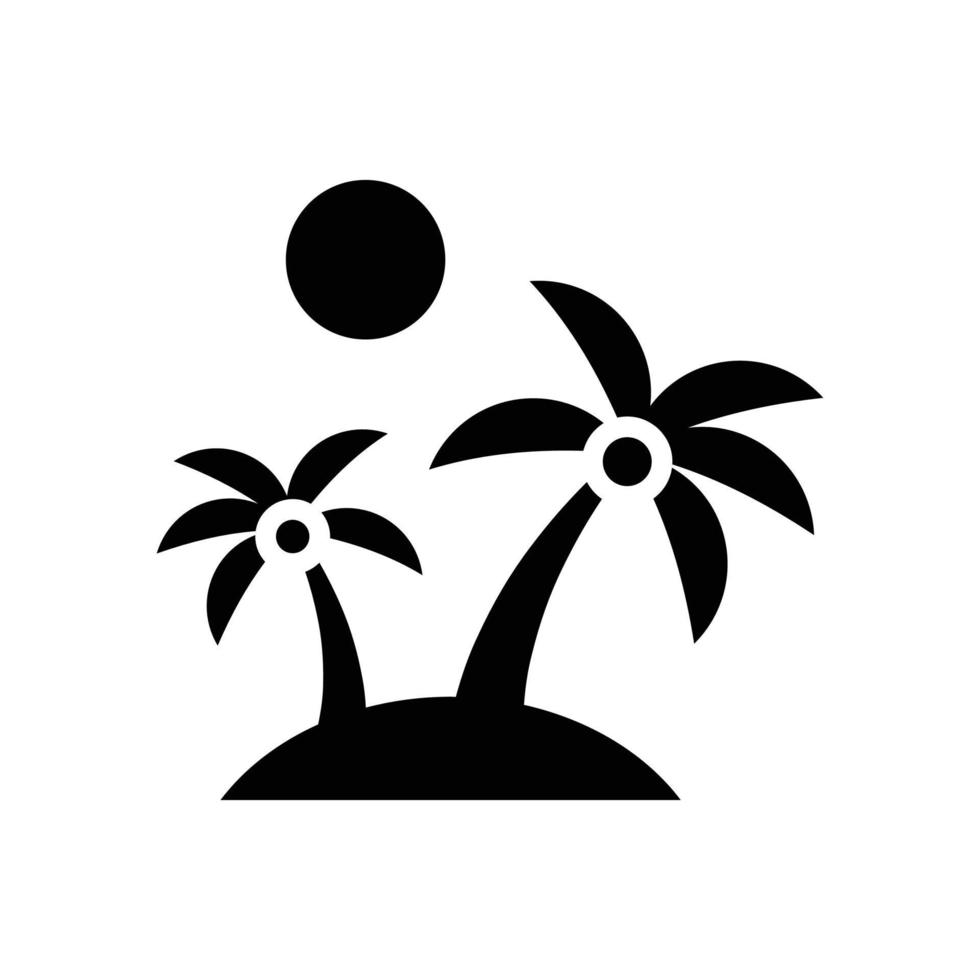 Strand-Vektor-Solid-Symbol mit Hintergrund-Stil-Illustration. Camping- und Outdoor-Symbol eps 10-Datei vektor