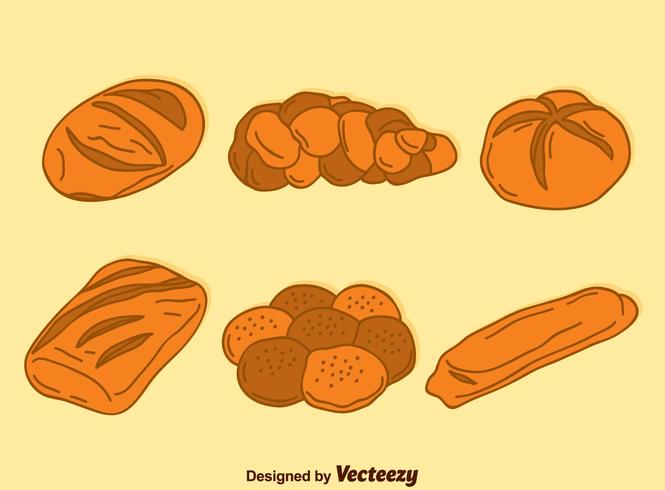 Hand gezeichneter Brot-Sammlungs-Vektor vektor