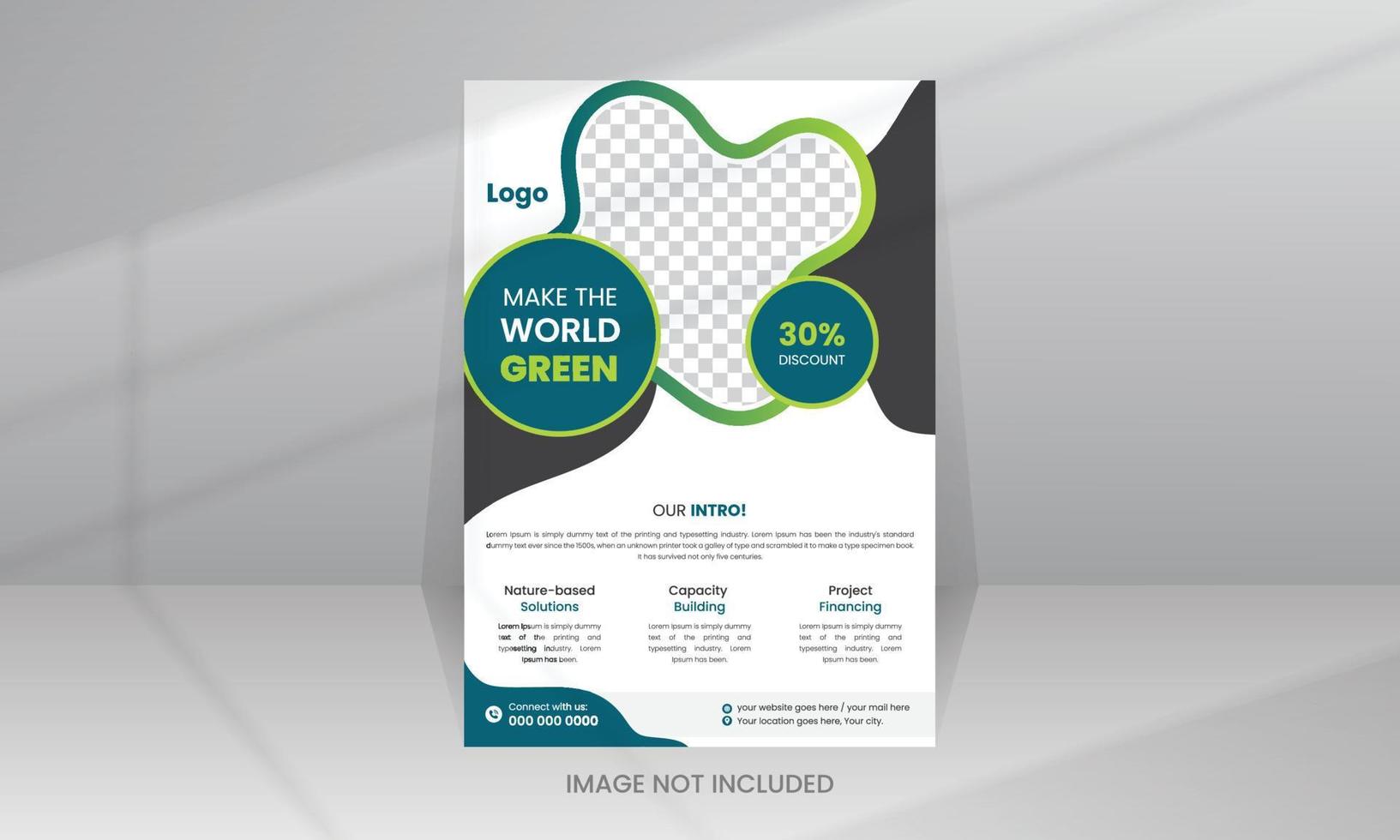 spara grön natur flygblad affisch mall vektor