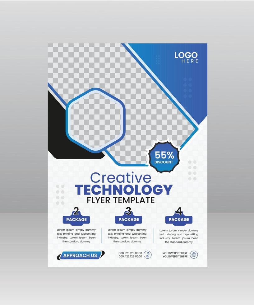 kreativ teknologi flygblad mall vektor