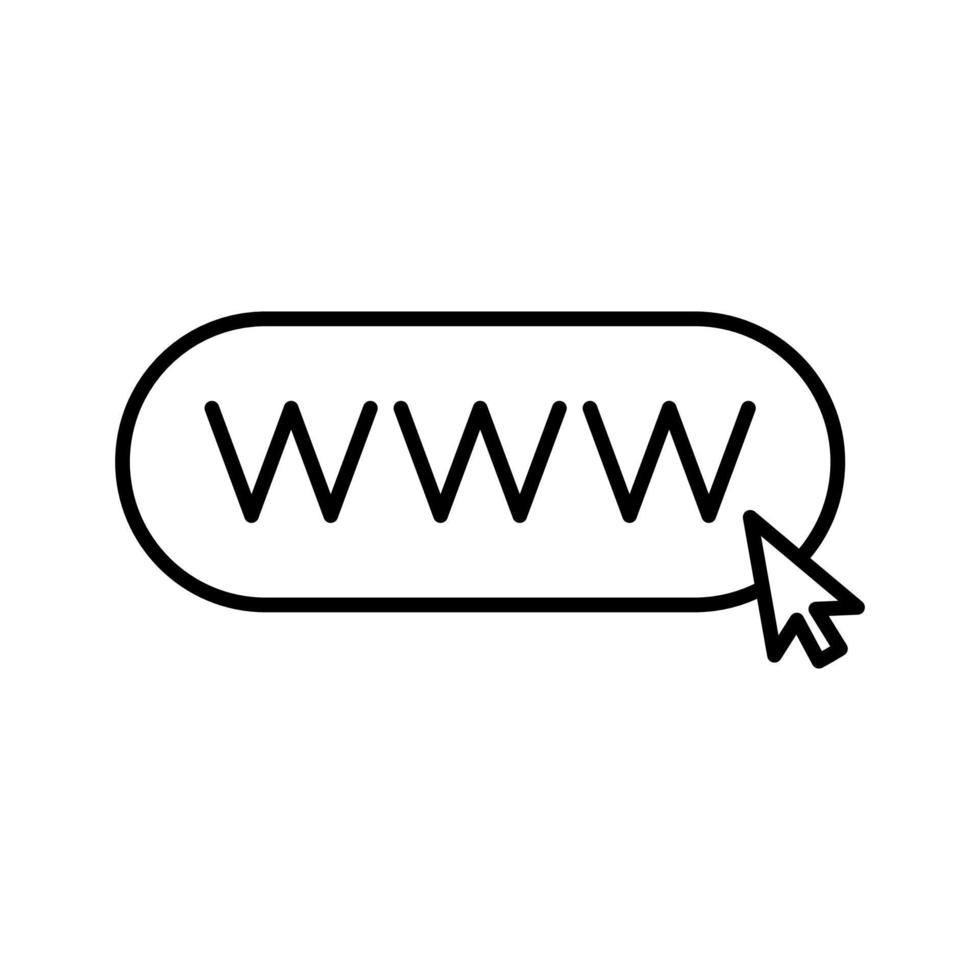 www, besök vår hemsida begrepp ikon i linje stil design isolerat på vit bakgrund. redigerbar stroke. vektor