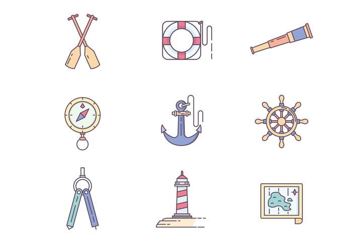 Schiff Icon Set vektor