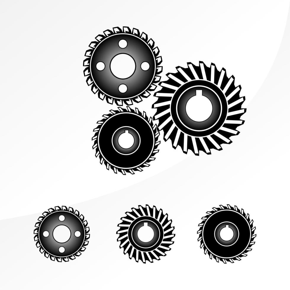 einfach und einzigartig viele getriebevariation bild grafik symbol logo design abstraktes konzept vektor stock. kann als Firmensymbol oder in Bezug auf Mechaniker verwendet werden