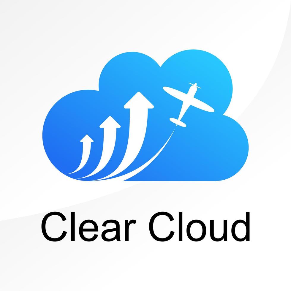einzigartige und einfache wolke mit pfeil oder ebene im sonnenaufgang bild grafik symbol logo design abstraktes konzept vektor stock. kann als Firmensymbol oder in Bezug auf das Wetter verwendet werden