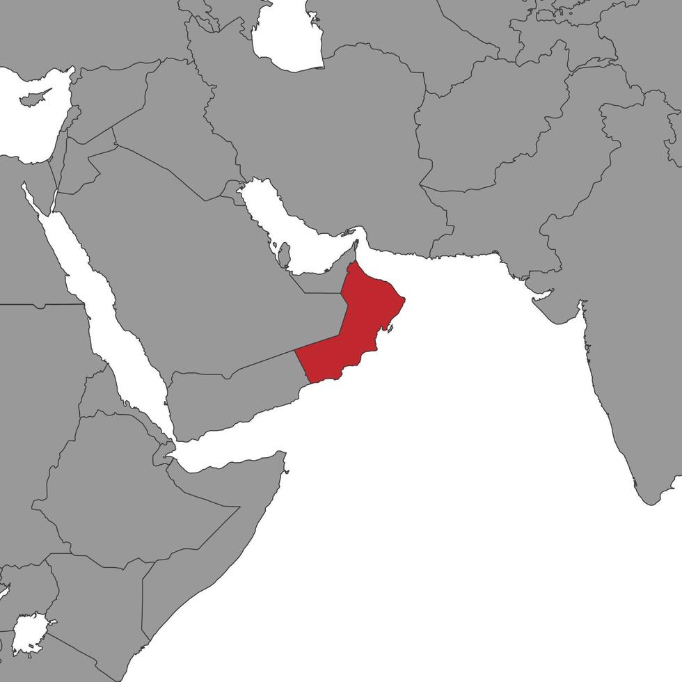 Oman auf der Weltkarte. Vektor-Illustration. vektor