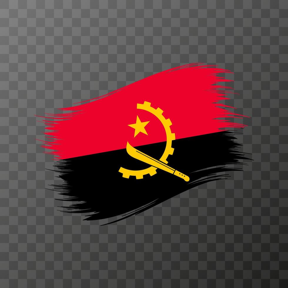 angolanische Nationalflagge. Grunge-Pinselstrich. Vektorillustration auf transparentem Hintergrund. vektor