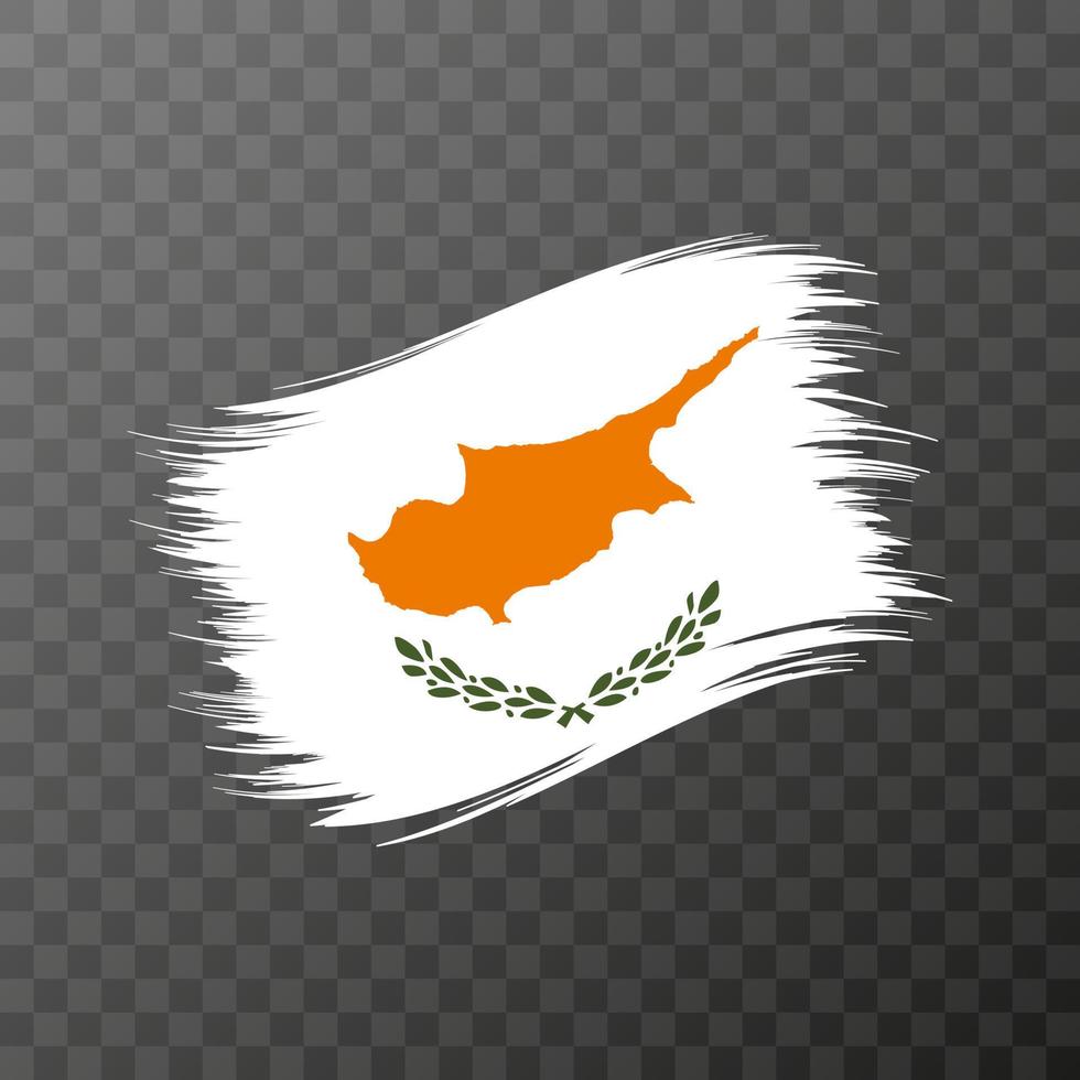 zypern nationalflagge. Grunge-Pinselstrich. Vektorillustration auf transparentem Hintergrund. vektor