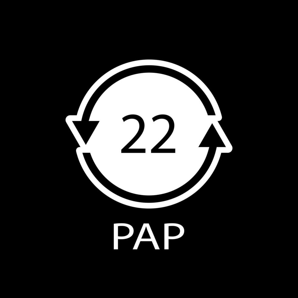 Papierrecyclingsymbol Pap 22. Vektor-Illustration. vektor