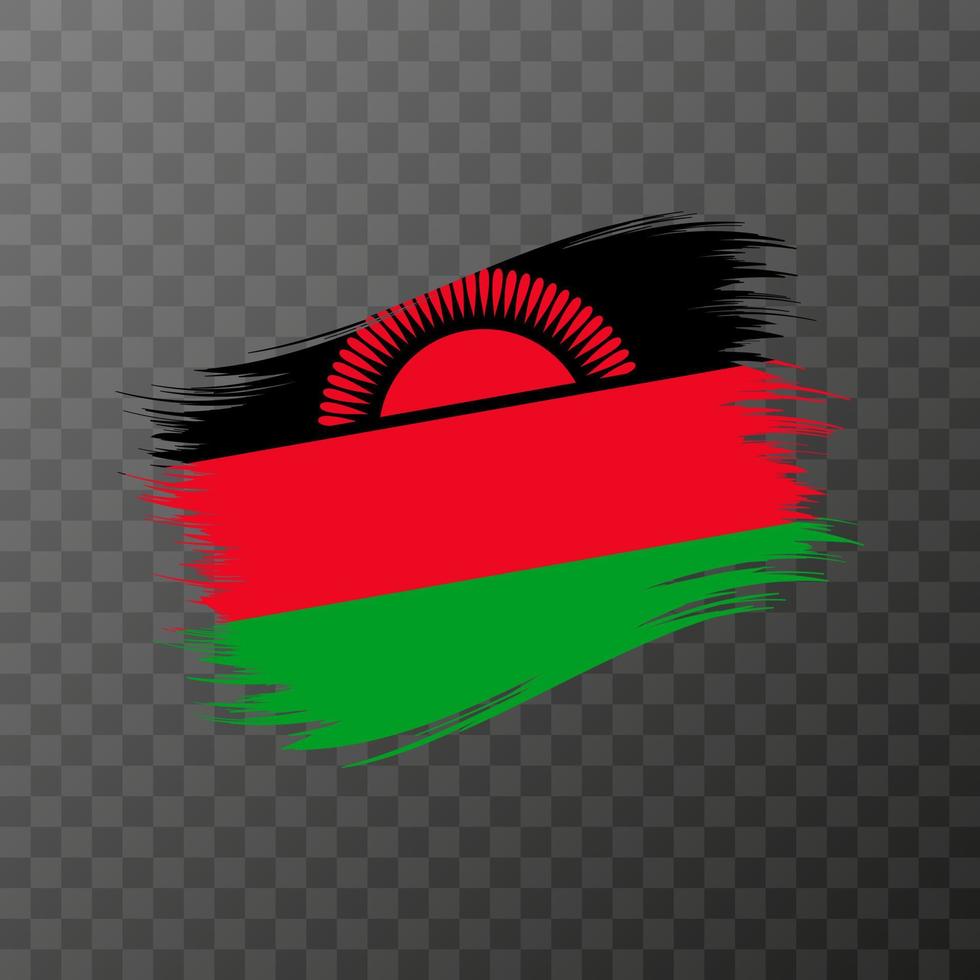 malawi nationalflagge. Grunge-Pinselstrich. Vektorillustration auf transparentem Hintergrund. vektor