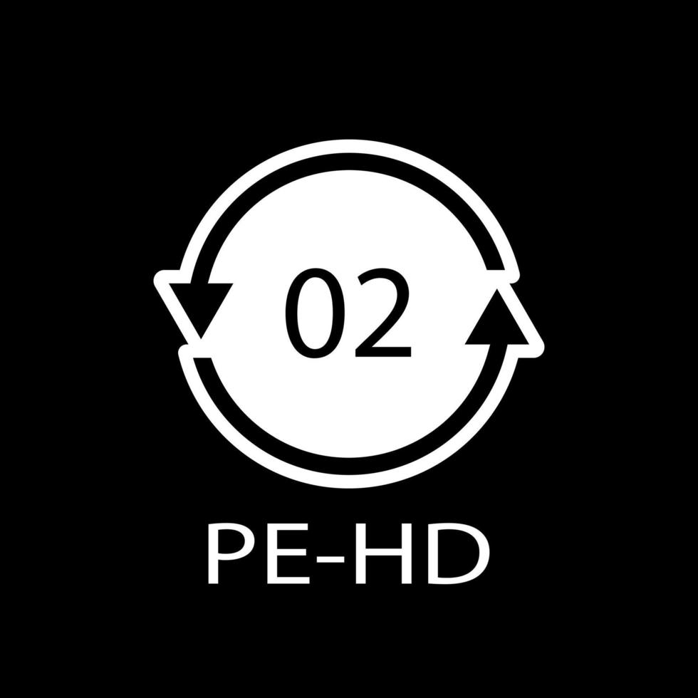 högdensitetspolyeten 02 pe-hd ikonsymbol vektor