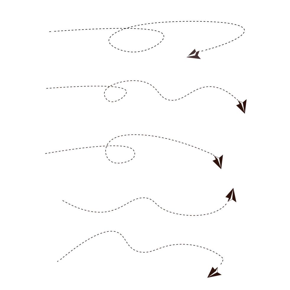 Vektorsatz von gestrichelten Pfeilen vektor