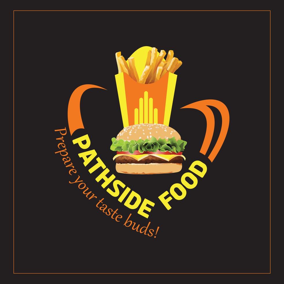 Fast-Food-Burger-Pommes-Frites-Logo-Design Vektorgrafiken-Symbolgrafiken vektor