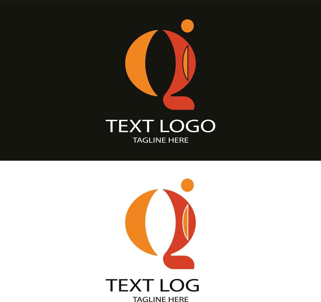 qi text ikon logotyp design vektor konst grafik