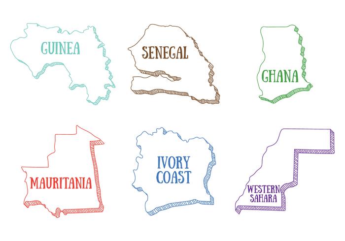 Västra Afrika Karta vektor