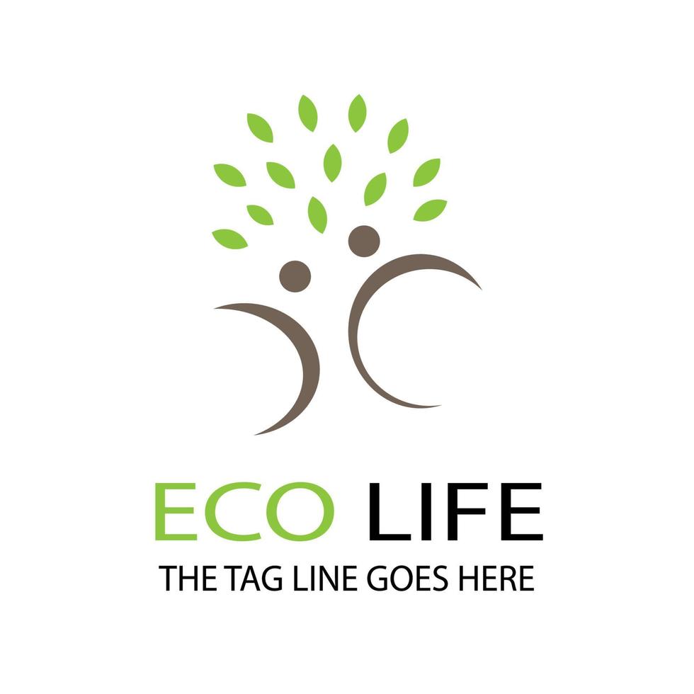 eco liv logotyp, eco logotyp, eco person logotyp vektor