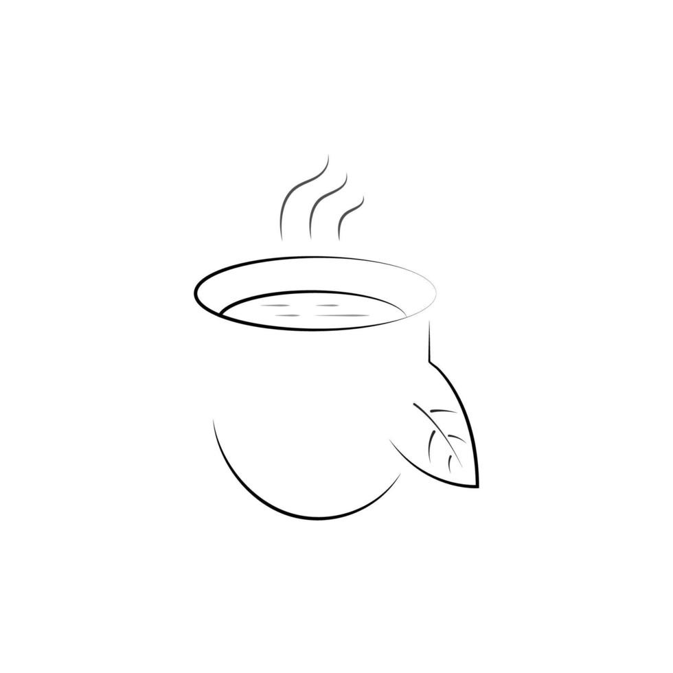 Kaffee-Logo, einfaches Kaffee-Logo, Strichzeichnungen-Kaffee-Logo vektor