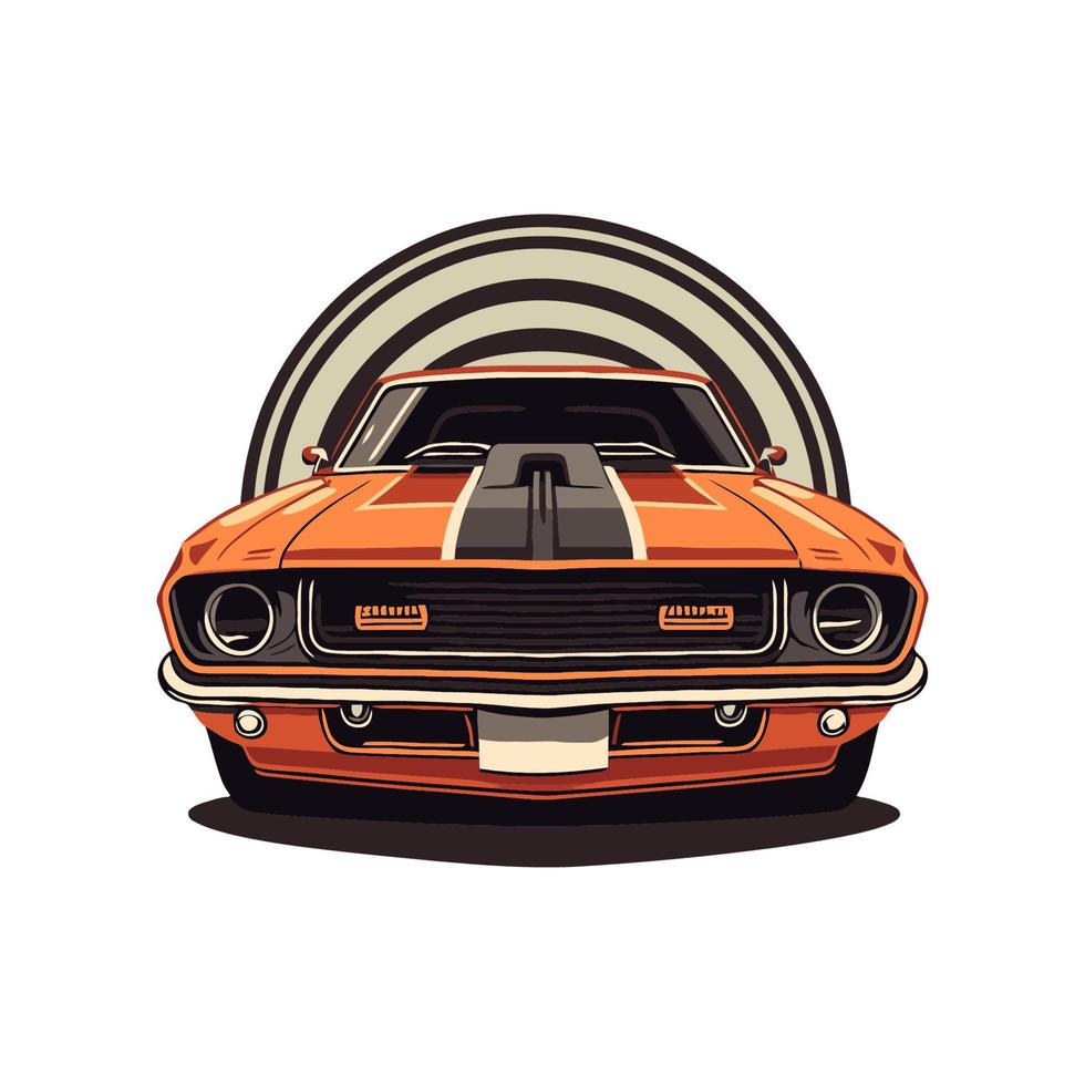 klassisk beställnings- muskel bil tävlings i retro stil vektor illustration, för logga ikon bricka