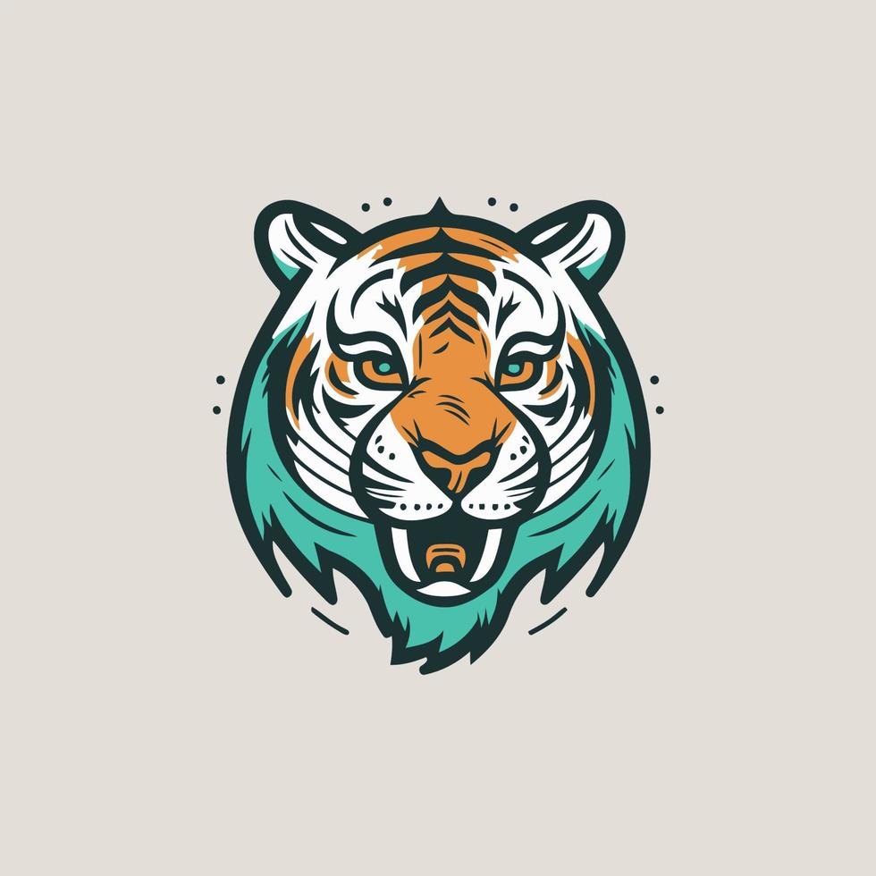 tiger huvud logotyp ikon maskot vektor illustration