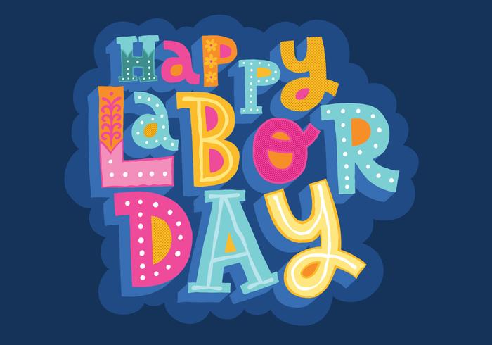 Glad Labour Day Lettering Vector