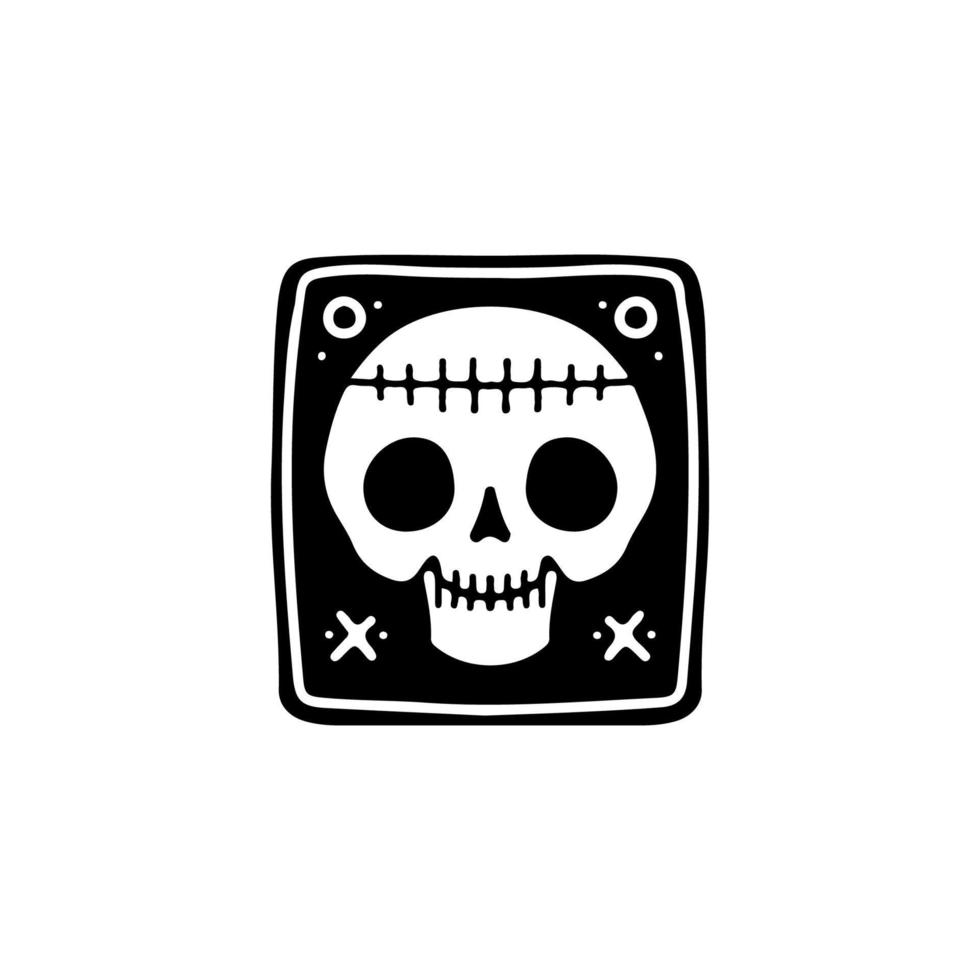 Cooles Totenkopf-Emblem, Illustration für T-Shirts, Straßenkleidung, Aufkleber oder Bekleidungswaren. mit Retro- und Cartoon-Stil. vektor