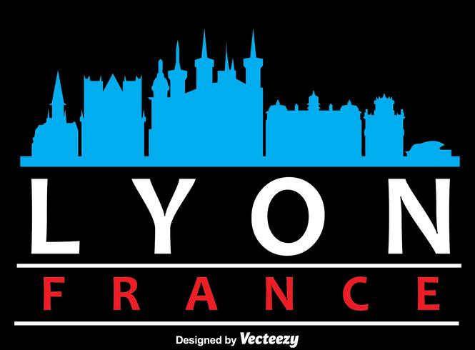 Lyon Skyline Silhouette Vektor