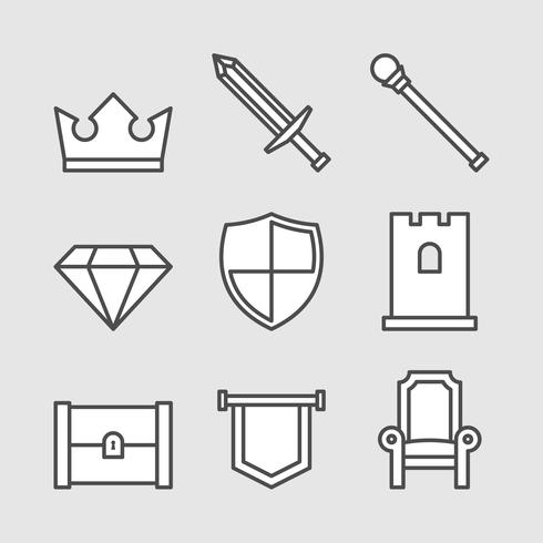 König Royal Set Icons vektor