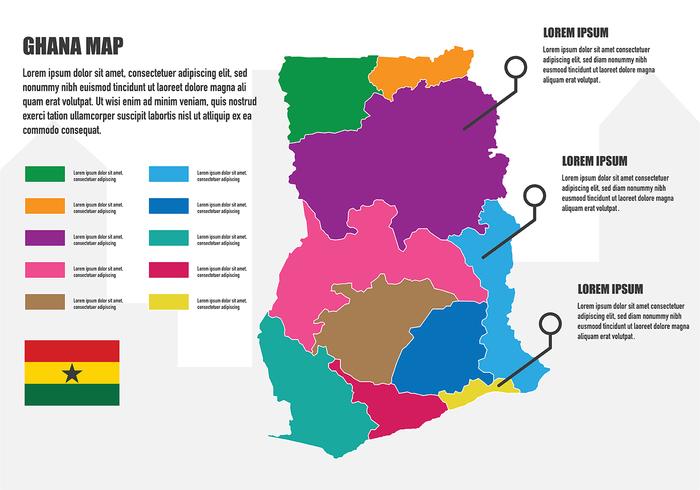 Ghana Karte Infografik vektor