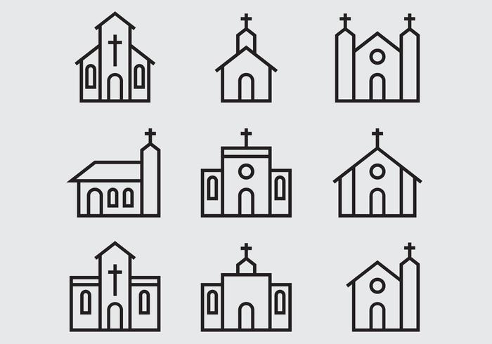Kirche und Abtei Icon vektor