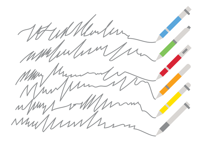 Markörer och Squiggle Line Vectors