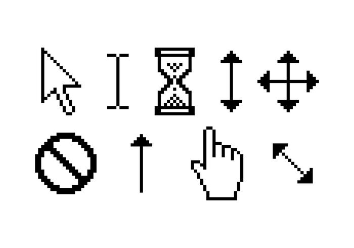 Mus över Pointers Pixel Free Vector