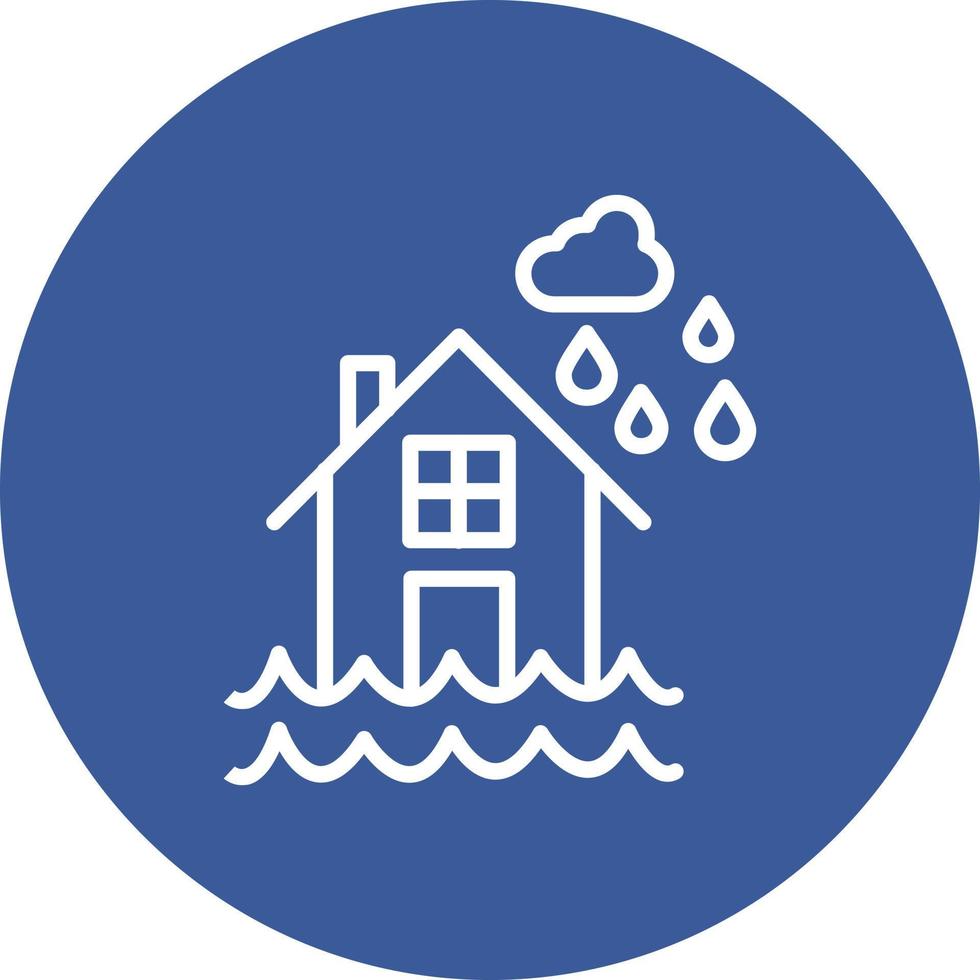 Vektorsymbol für überflutetes Haus vektor