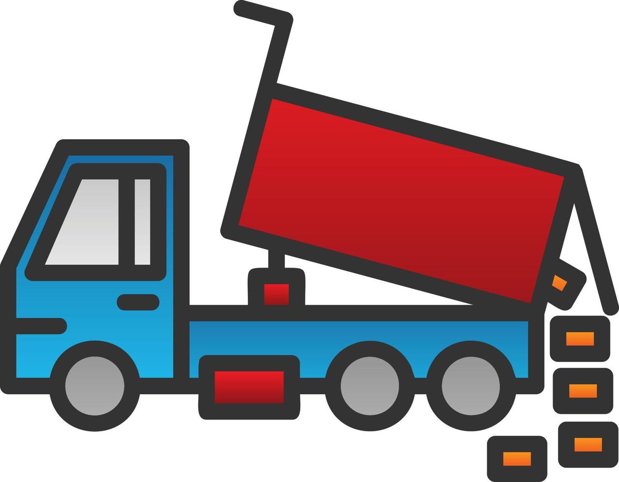 Kipper-LKW-Vektor-Icon-Design vektor