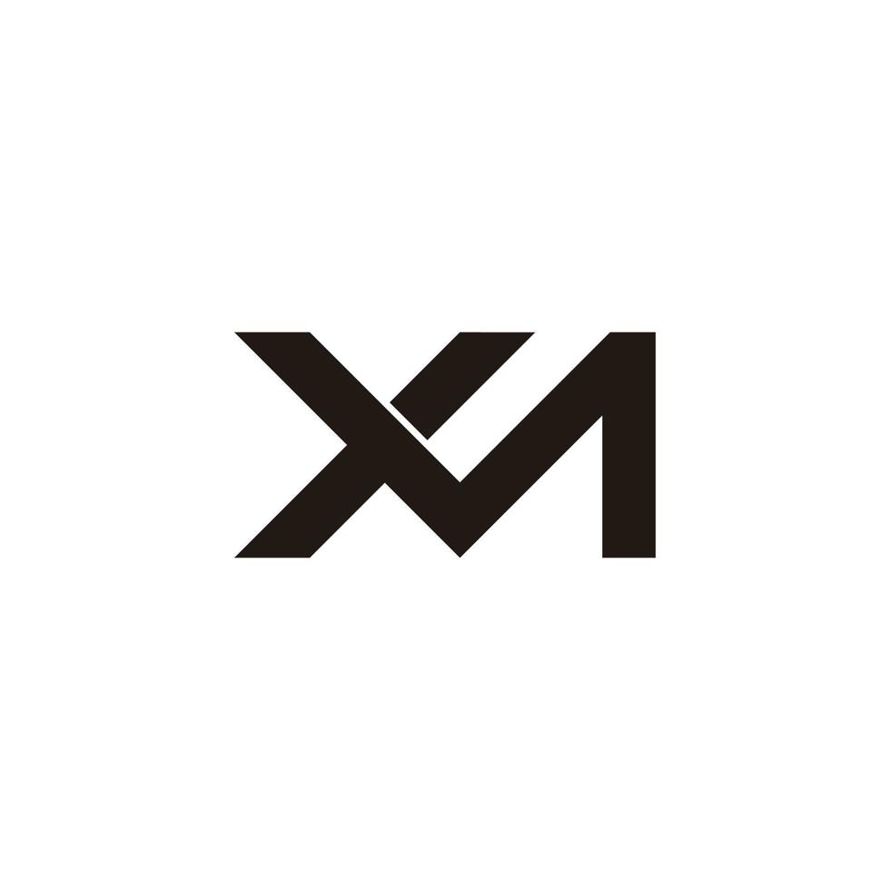 brev xm enkel länkad linje geometrisk logotyp vektor