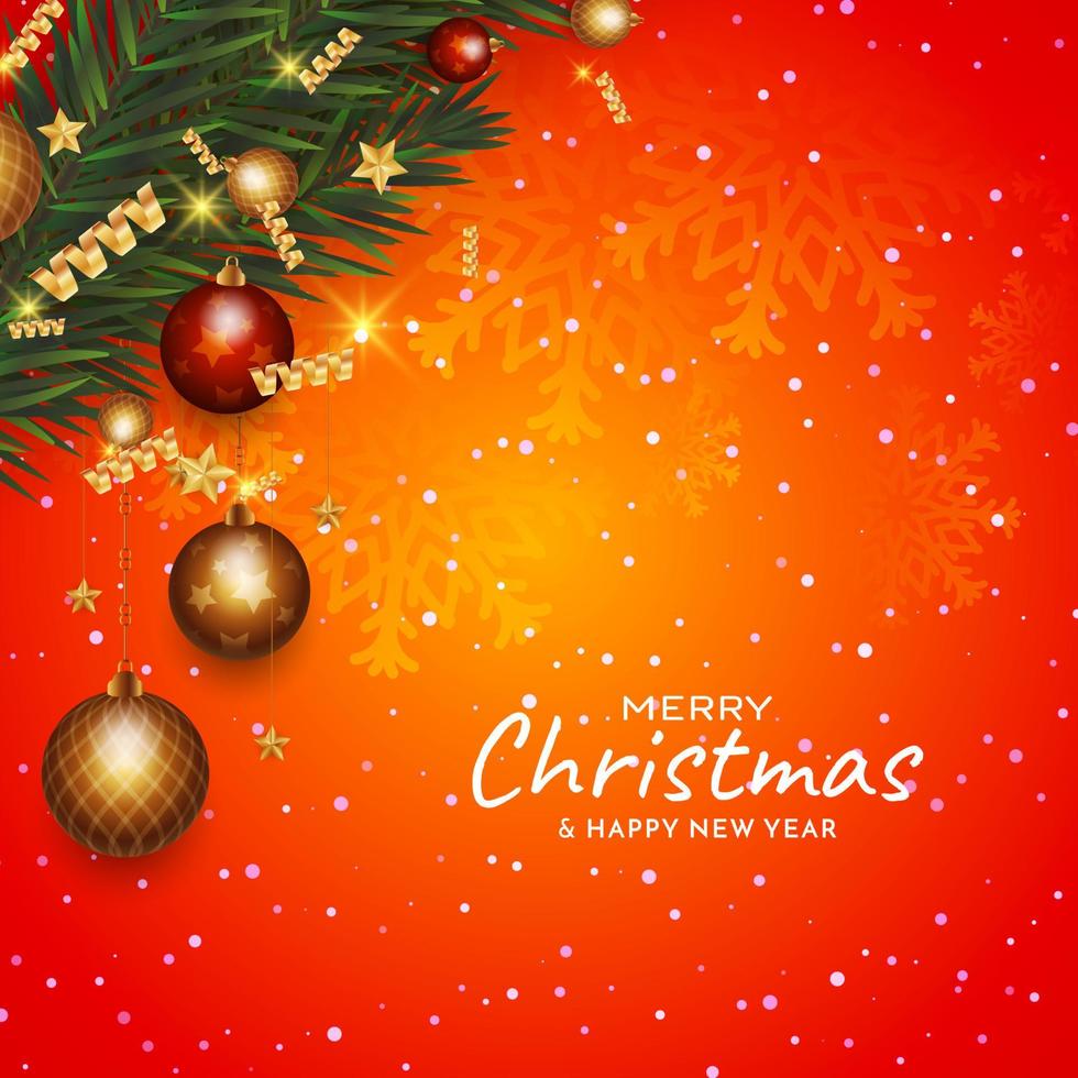 Frohe Weihnachten Festival schönes rotes dekoratives Hintergrunddesign vektor