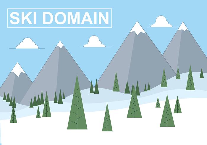 Gratis Flat Vector Ski Domain Illustration