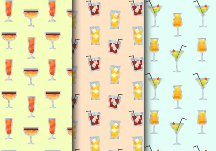 Gratis Seamless Cocktail Drinks Patterns vektor